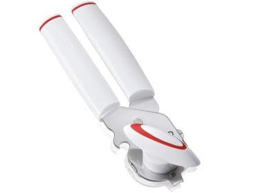 Leifheit Can Opener Safety ComfortLine series, for easy opening without effort, lid opener with hardened cutting wheel, opens cans without sharp edges, white on sale